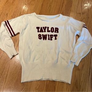 Taylor Swift size medium knit sweater ivory letterman style RED Taylor's Version